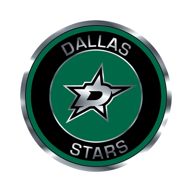 Dallas Stars - Black And Green Circle - Silver Chrome Vinyl Sticker - Custom Size