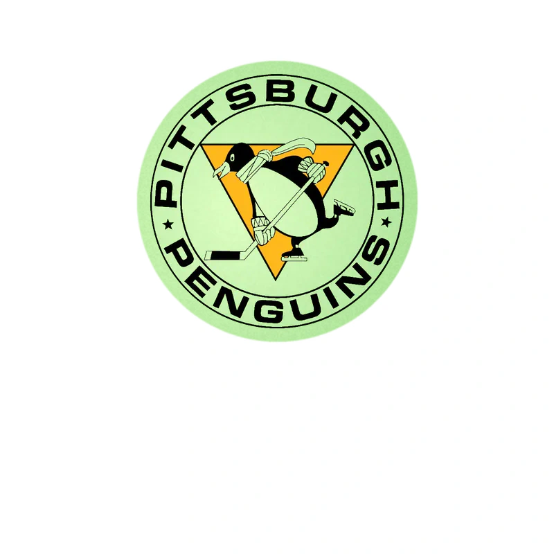 Pittsburgh Penguins - White Circle Black Name - Glow in the Dark Vinyl Sticker - Custom Size
