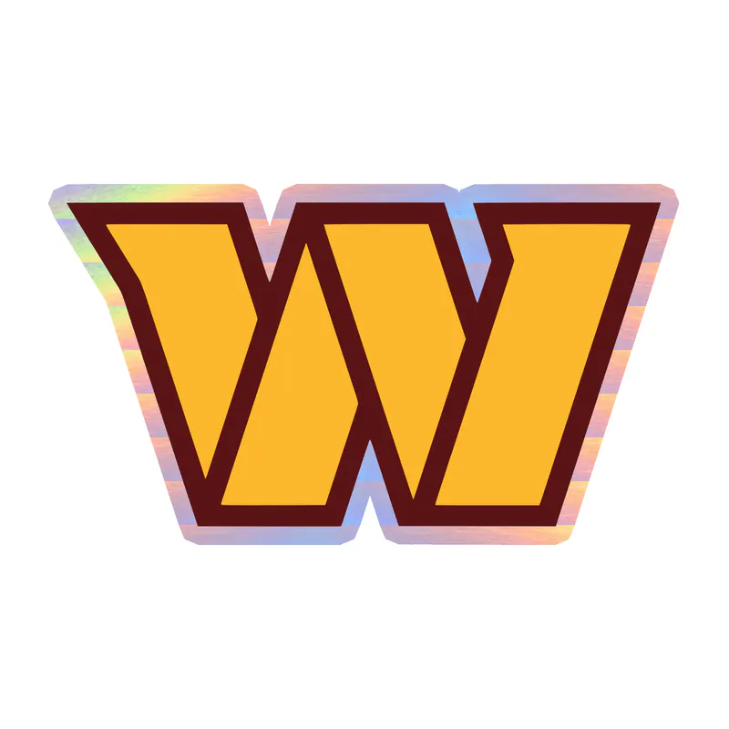 Washington Commanders - Yellow W- Holographic Vinyl Sticker - Custom Size