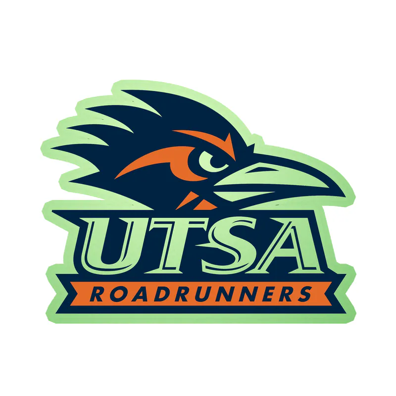 UTSA Roadrunners - Head With Name - Glow in the Dark Vinyl Decal - Custom Size