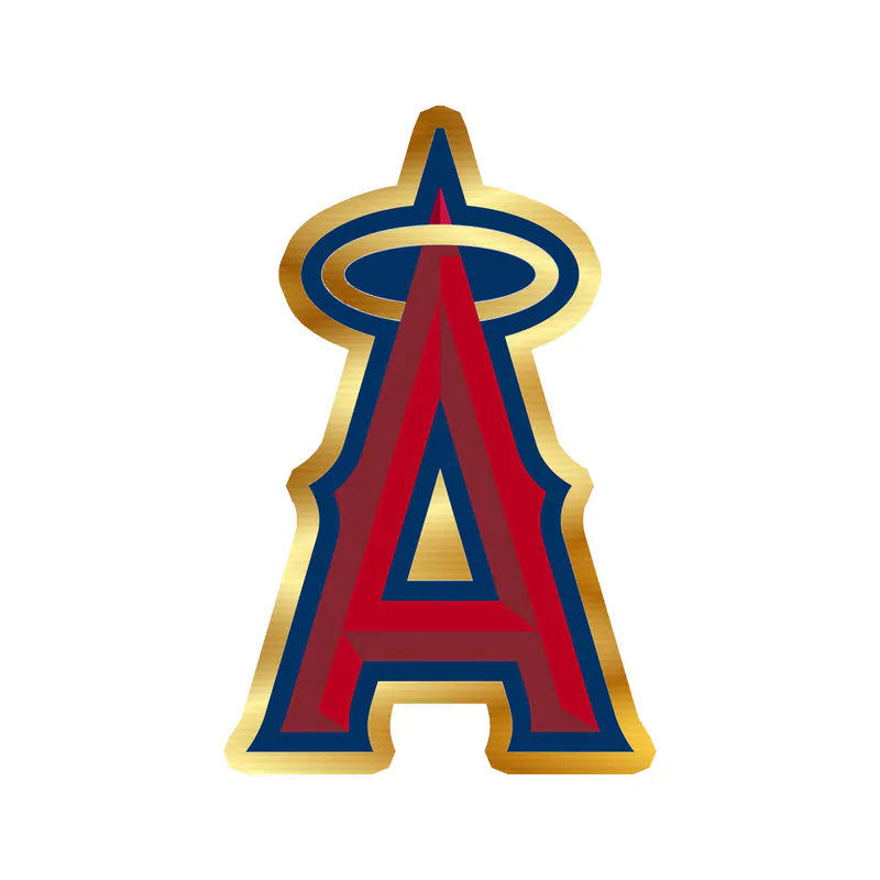 Los Angeles Angels - A - Gold Chrome Vinyl Sticker - Custom Size