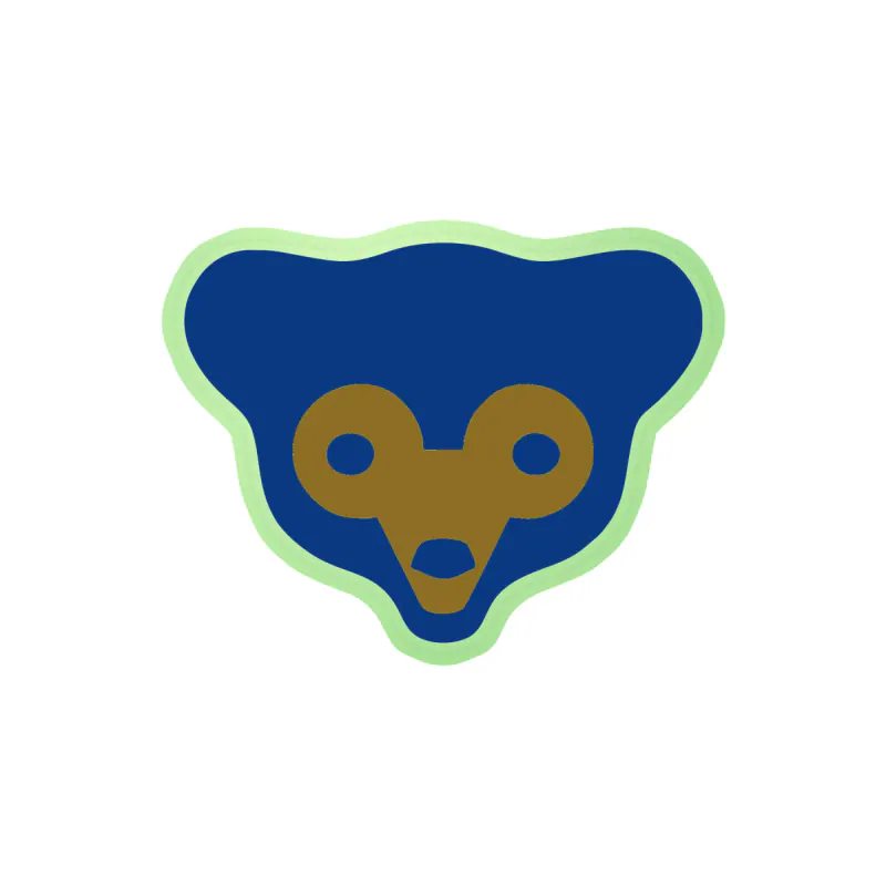 Chicago Cubs - Retro Bear - Glow in the Dark Vinyl Sticker - Custom Size