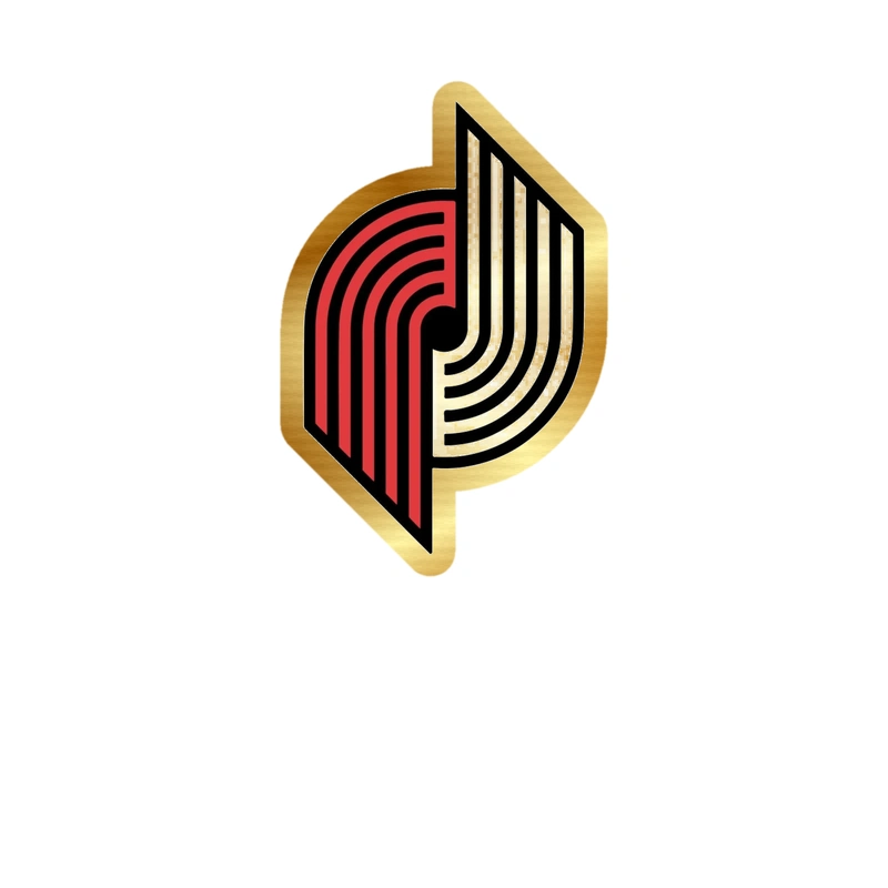 Portland Trail Blazers - Image 7 - Gold Chrome Vinyl Sticker - Custom Size