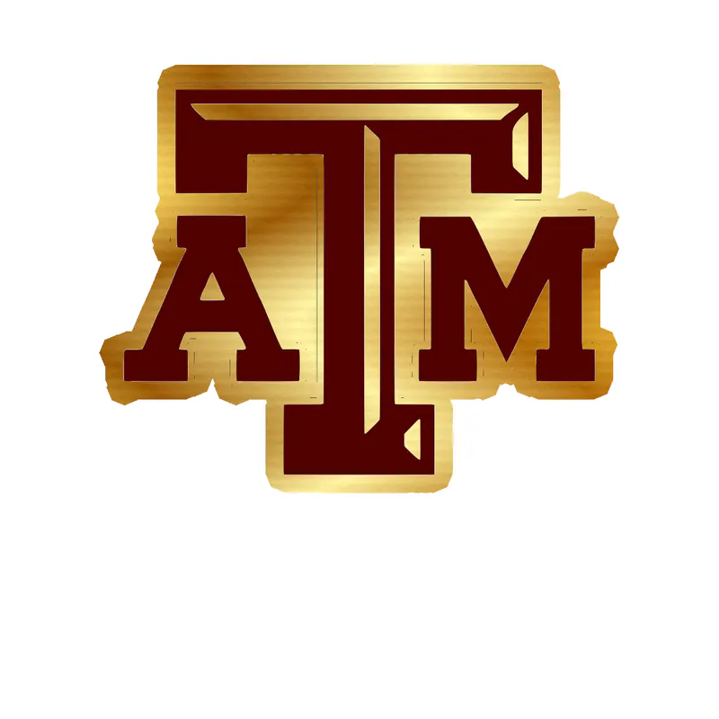 Texas A&M Aggies - Image 2 - Gold Chrome Vinyl Decal - Custom Size