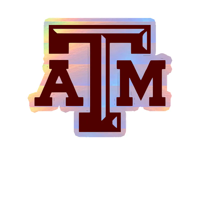 Texas A&M Aggies - Image 2 - Holographic Vinyl Decal - Custom Size
