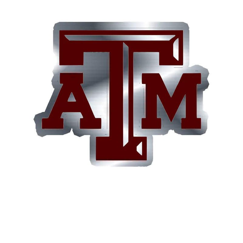 Texas A&M Aggies - Image 2 - Silver Chrome Vinyl Decal - Custom Size