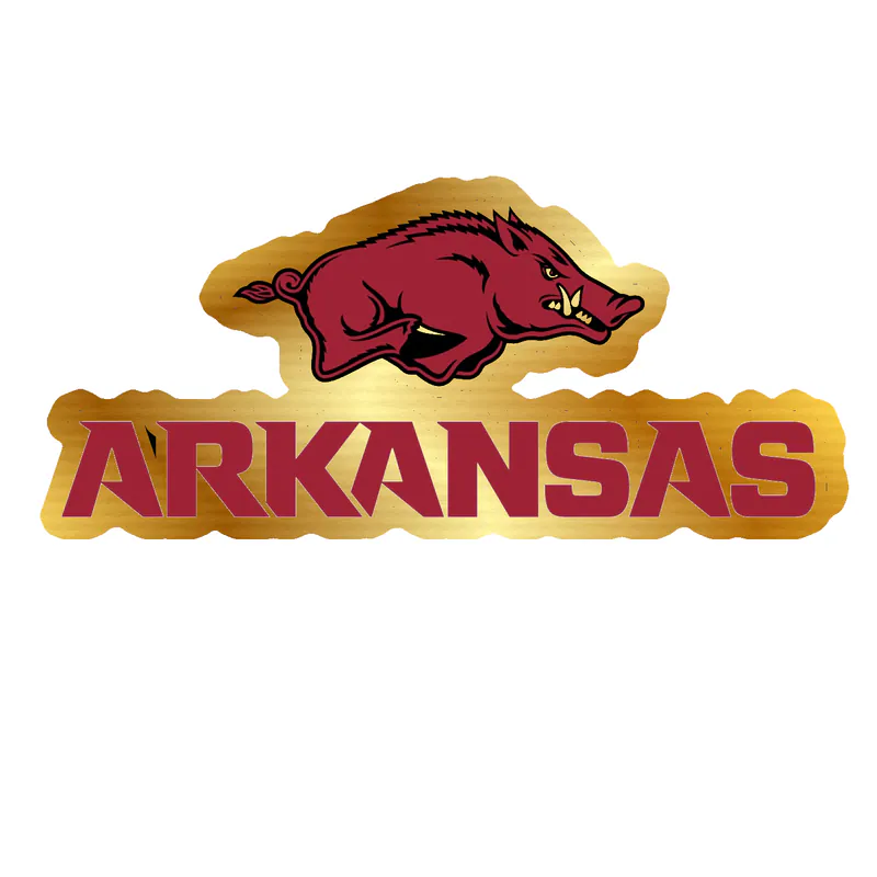 Arkansas Razorbacks - Image 13 - Gold Chrome Vinyl Decal - Custom Size