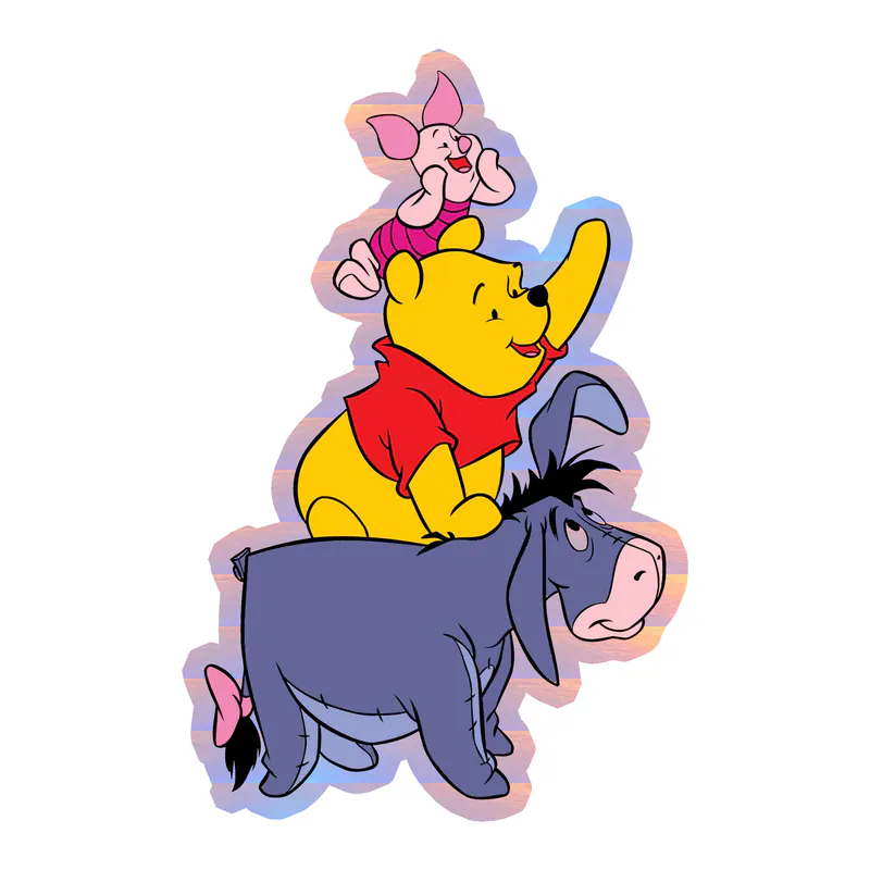 Winnie The Pooh - Friends - Holographic Vinyl Sticker - Custom Size