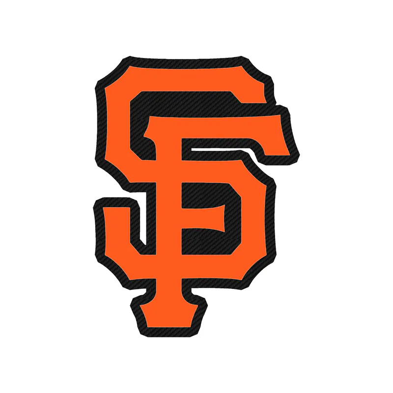 San Francisco Giants - Orange SF - Carbon Fiber Vinyl Sticker - Custom Size