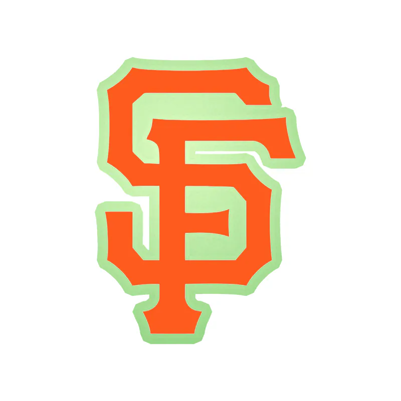 San Francisco Giants - Orange SF - Glow in the Dark Vinyl Sticker - Custom Size