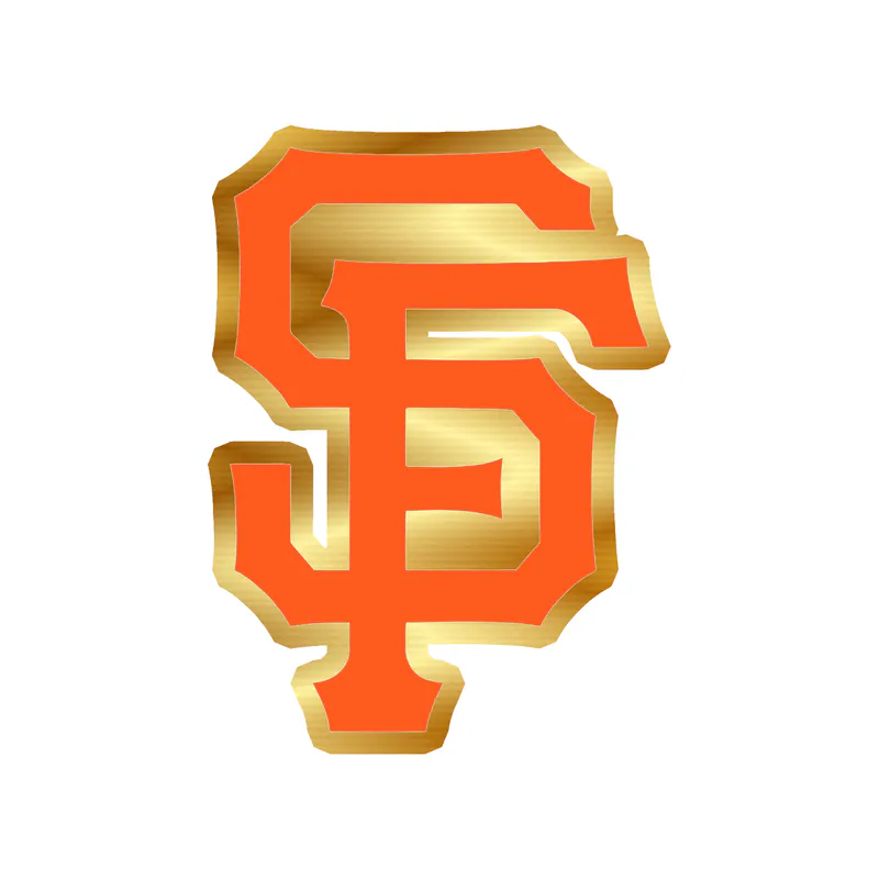 San Francisco Giants - Orange SF - Gold Chrome Vinyl Sticker - Custom Size
