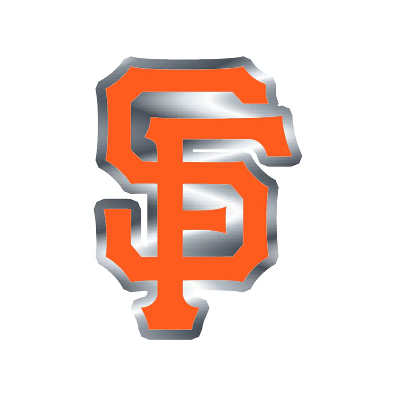 San Francisco Giants - Orange SF - Silver Chrome Vinyl Sticker - Custom Size
