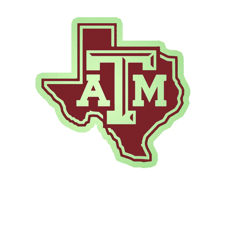 Texas A&M Aggies - Image 1 - Glow in the Dark Vinyl Decal - Custom Size