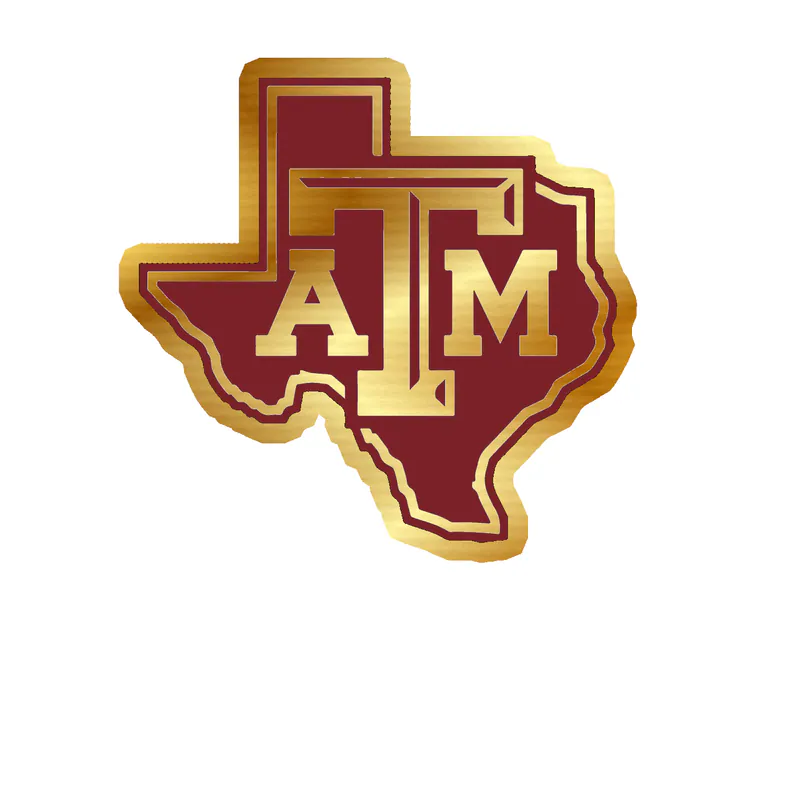 Texas A&M Aggies - Image 1 - Gold Chrome Vinyl Decal - Custom Size