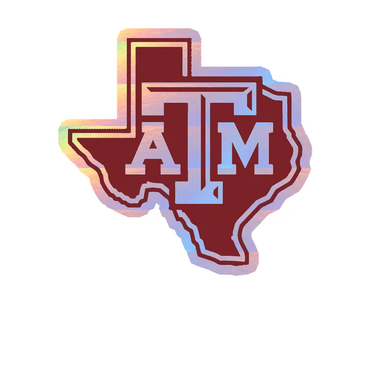 Texas A&M Aggies - Image 1 - Holographic Vinyl Decal - Custom Size
