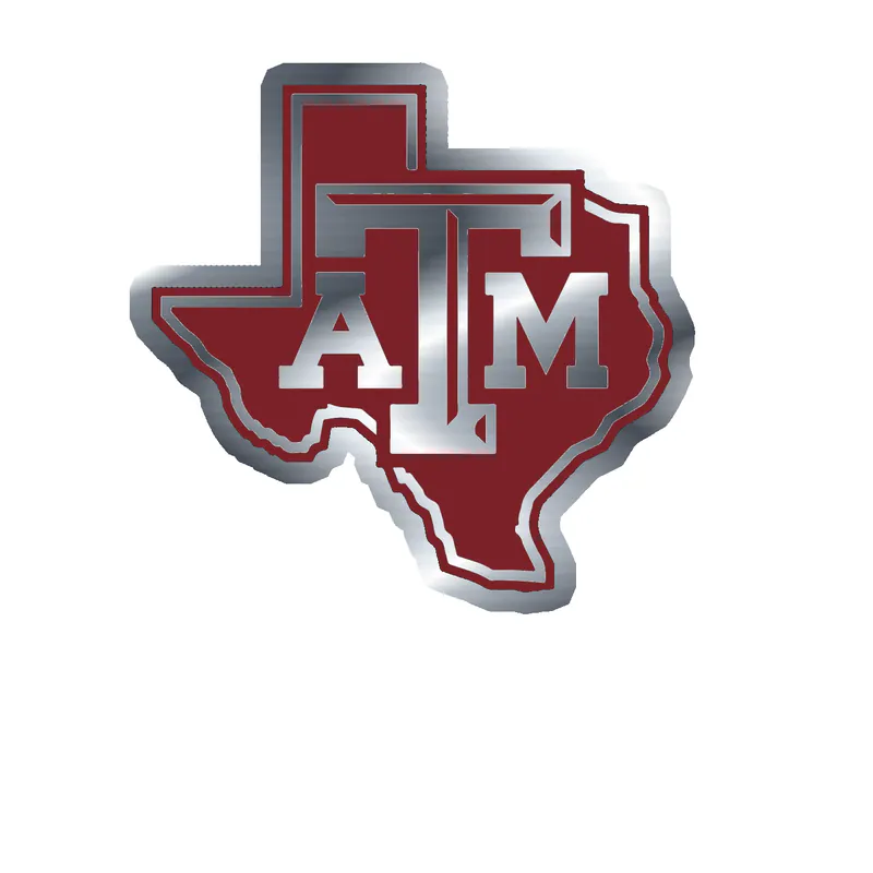 Texas A&M Aggies - Image 1 - Silver Chrome Vinyl Decal - Custom Size