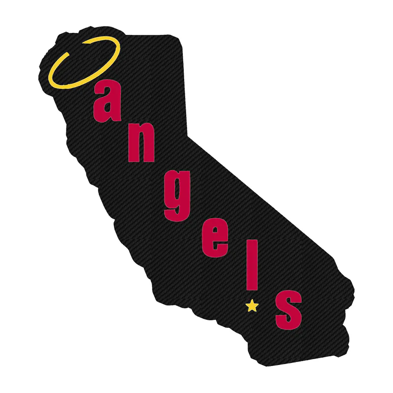 Los Angeles Angels - 1971 logo - Carbon Fiber Vinyl Sticker - Custom Size