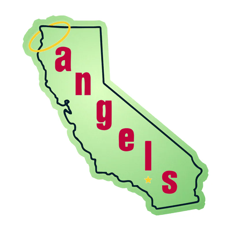 Los Angeles Angels - 1971 logo - Glow in the Dark Vinyl Sticker - Custom Size