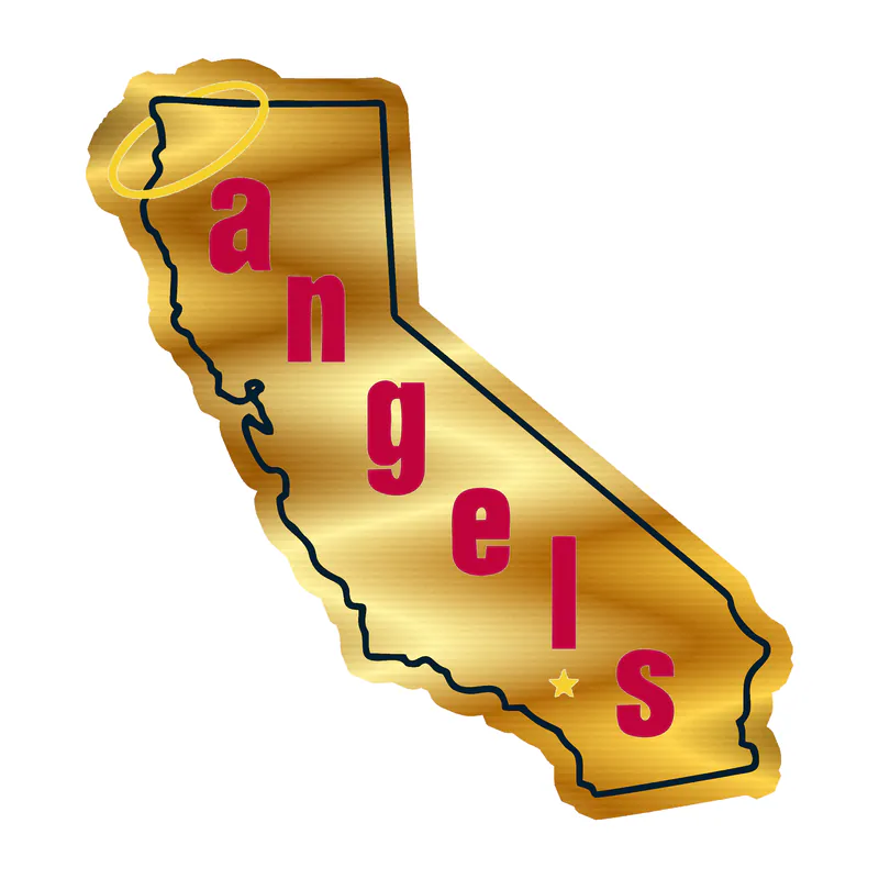 Los Angeles Angels - 1971 logo - Gold Chrome Vinyl Sticker - Custom Size