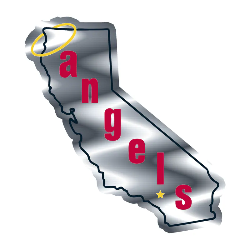 Los Angeles Angels - 1971 logo - Silver Chrome Vinyl Sticker - Custom Size