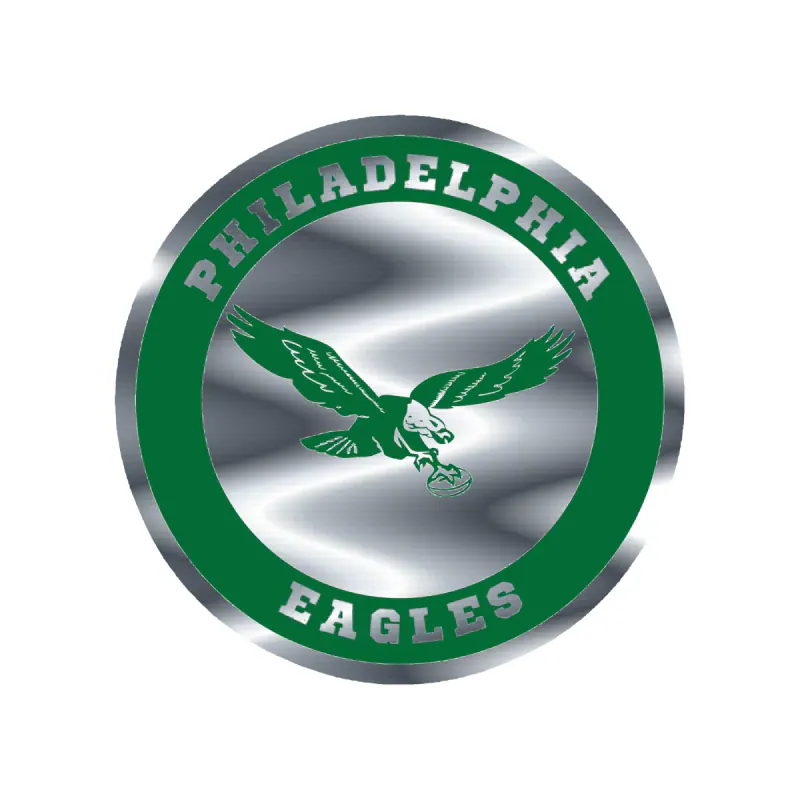 Philadelphia Eagles - Image 11 - Silver Chrome Vinyl Sticker - Custom Size
