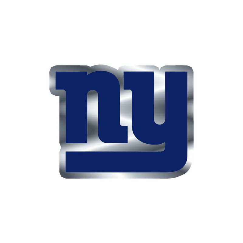 New York Giants - Dark Blue NY - Image 1 - Silver Chrome Vinyl Sticker - Custom Size