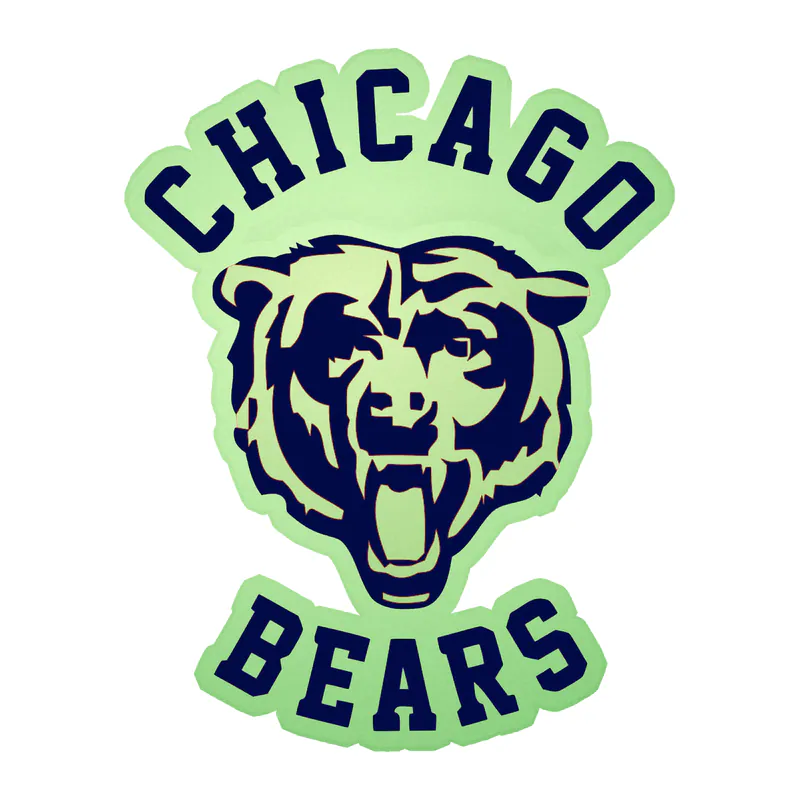 Chicago Bears - Bear Head - Image 5 - Glow in the Dark Vinyl Sticker - Custom Size