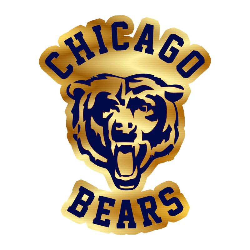 Chicago Bears - Bear Head - Image 5 - Gold Chrome Vinyl Sticker - Custom Size