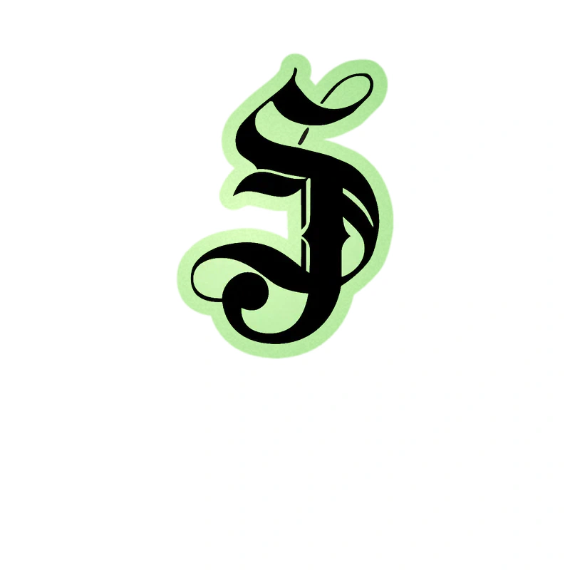 San Jose Sharks - SJ Cursive - Glow in the Dark Vinyl Sticker - Custom Size