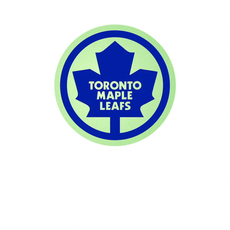 Toronto Maple Leafs - Blue Circle With Leaf - Glow in the Dark Vinyl Sticker - Custom Size