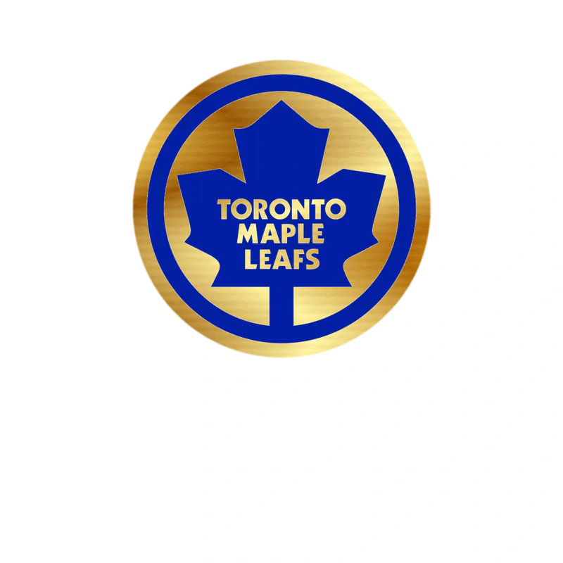 Toronto Maple Leafs - Blue Circle With Leaf - Gold Chrome Vinyl Sticker - Custom Size