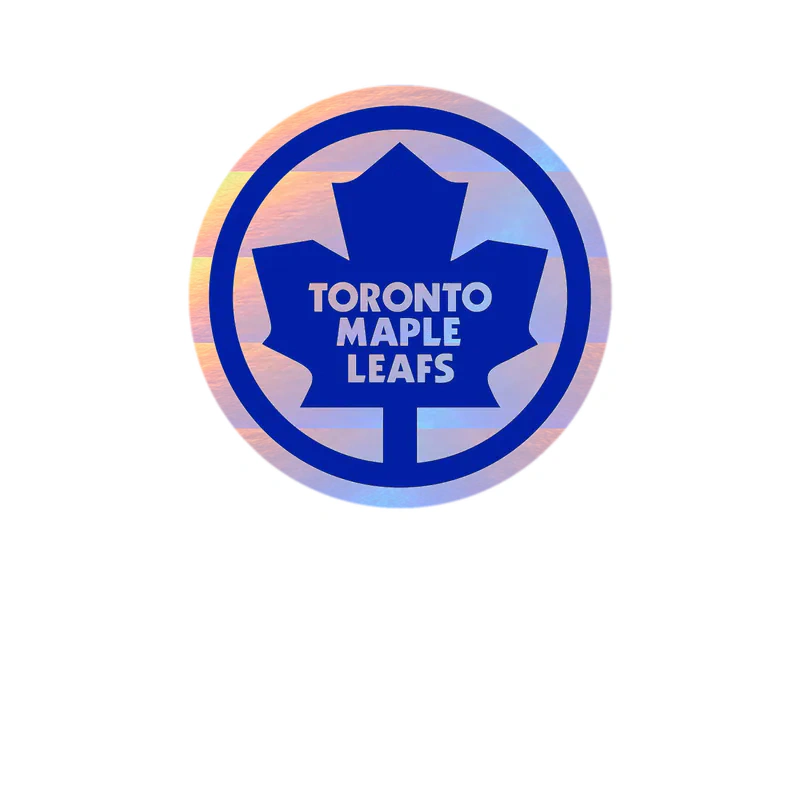 Toronto Maple Leafs - Blue Circle With Leaf - Holographic Vinyl Sticker - Custom Size