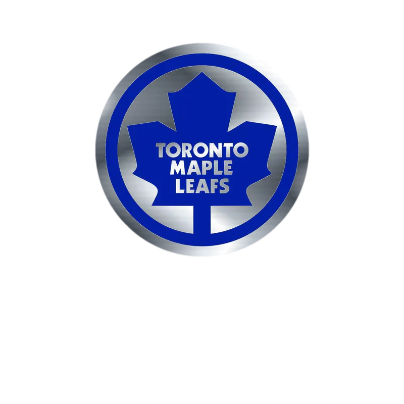 Toronto Maple Leafs - Blue Circle With Leaf - Silver Chrome Vinyl Sticker - Custom Size