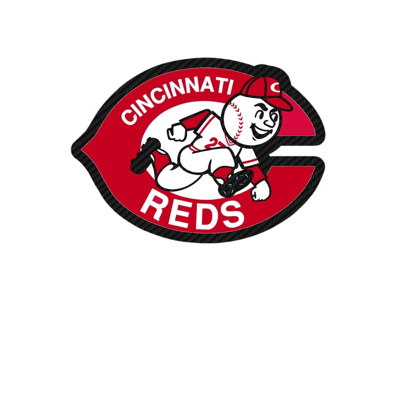 Cincinnati Reds - C With Mr. Red - Carbon Fiber Vinyl Sticker - Custom Size