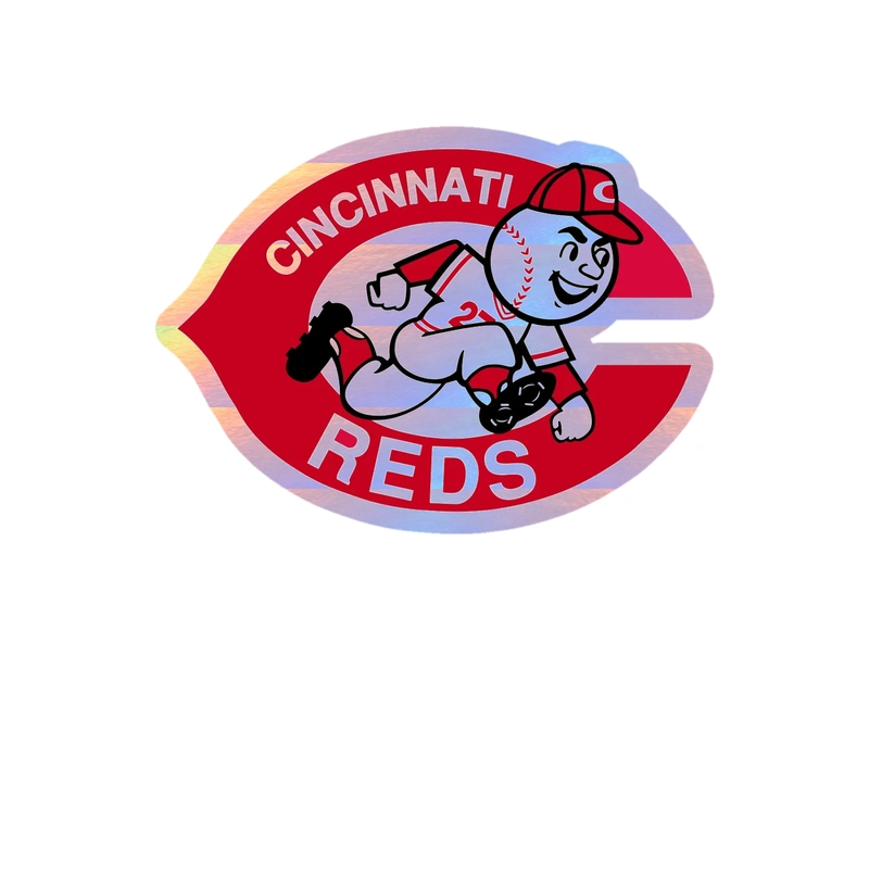 Cincinnati Reds - C With Mr. Red - Holographic Vinyl Sticker - Custom Size