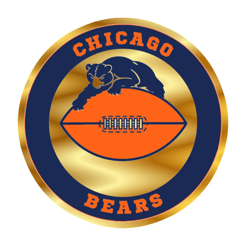 Chicago Bears - Bear Head - Image 7 - Gold Chrome Vinyl Sticker - Custom Size
