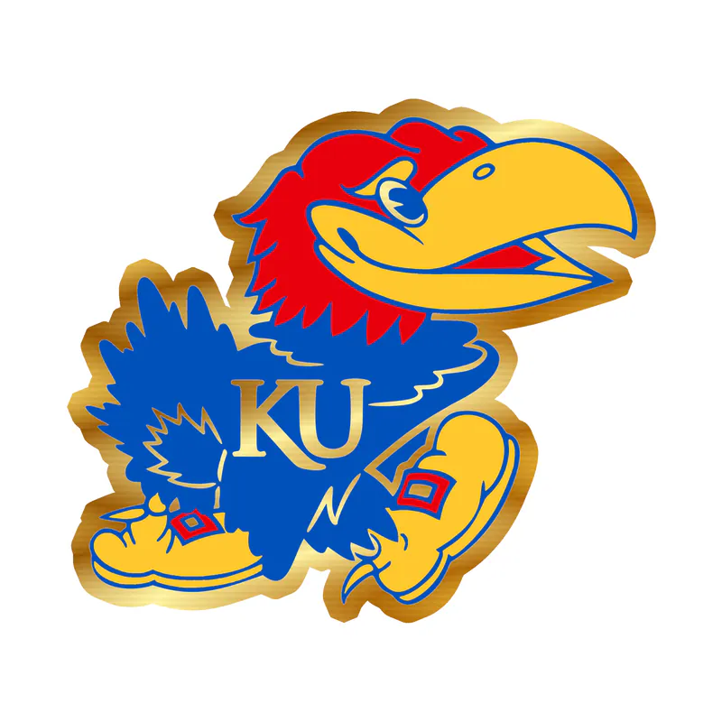 University of Kansas Jayhawks - Image 1 - Gold Chrome Vinyl Decal - Custom Size