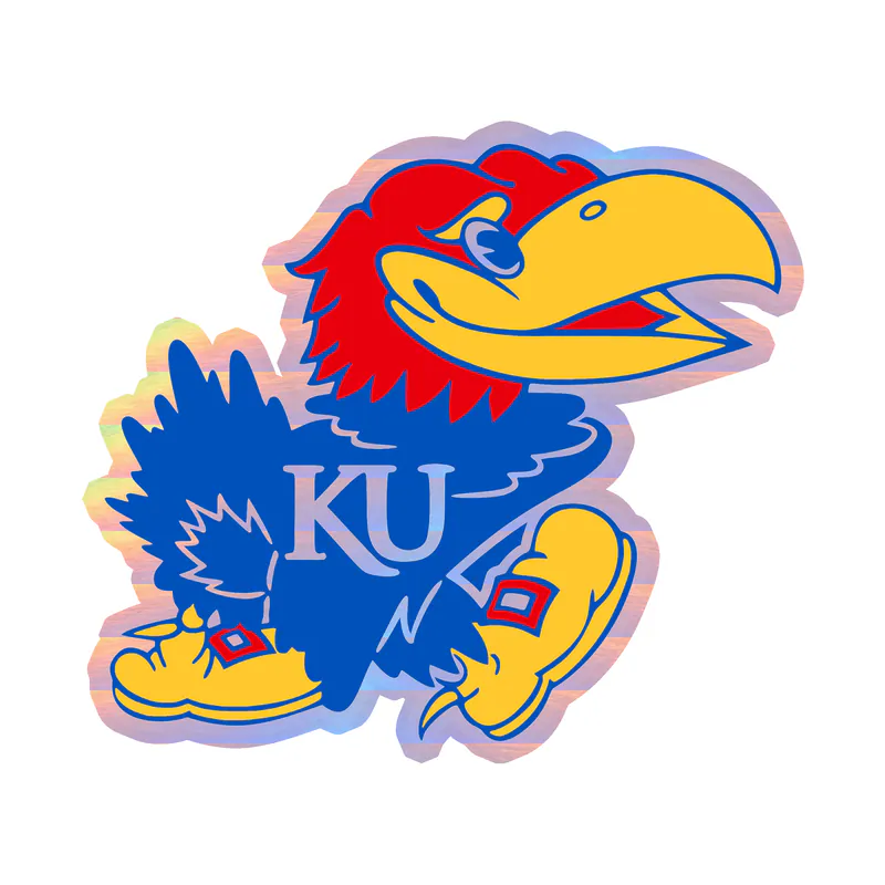 University of Kansas Jayhawks - Image 1 - Holographic Vinyl Decal - Custom Size