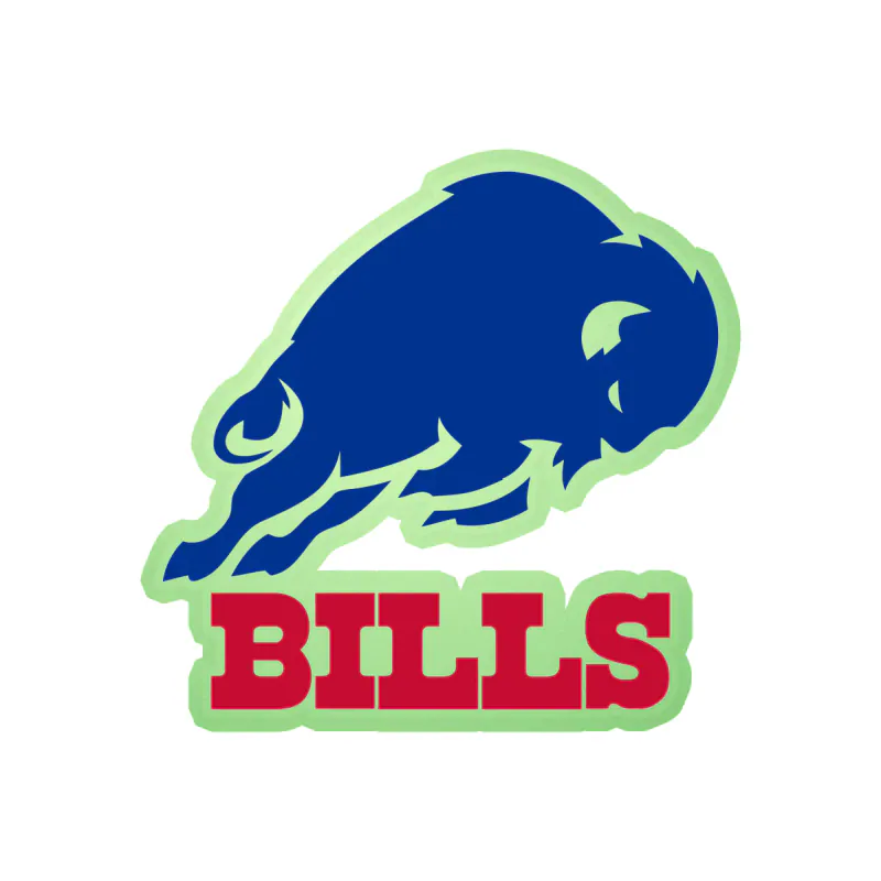 Buffalo Bills - Blue Buffalo - Glow in the Dark Vinyl Sticker - Custom Size