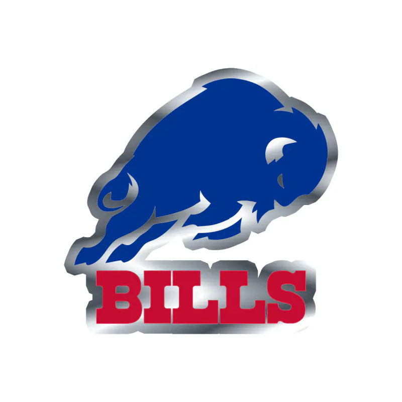 Buffalo Bills - Blue Buffalo - Silver Chrome Vinyl Sticker - Custom Size