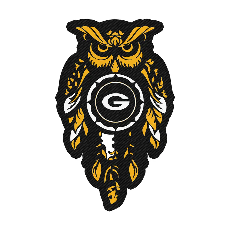 Green Bay Packers - Owl - Carbon Fiber Vinyl Sticker - Custom Size