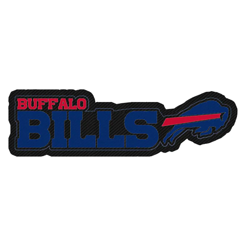 Buffalo Bills - Lettering - Carbon Fiber Vinyl Sticker - Custom Size