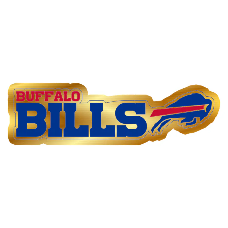 Buffalo Bills - Lettering - Gold Chrome Vinyl Sticker - Custom Size