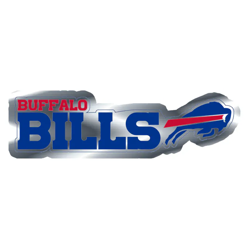 Buffalo Bills - Lettering - Silver Chrome Vinyl Sticker - Custom Size