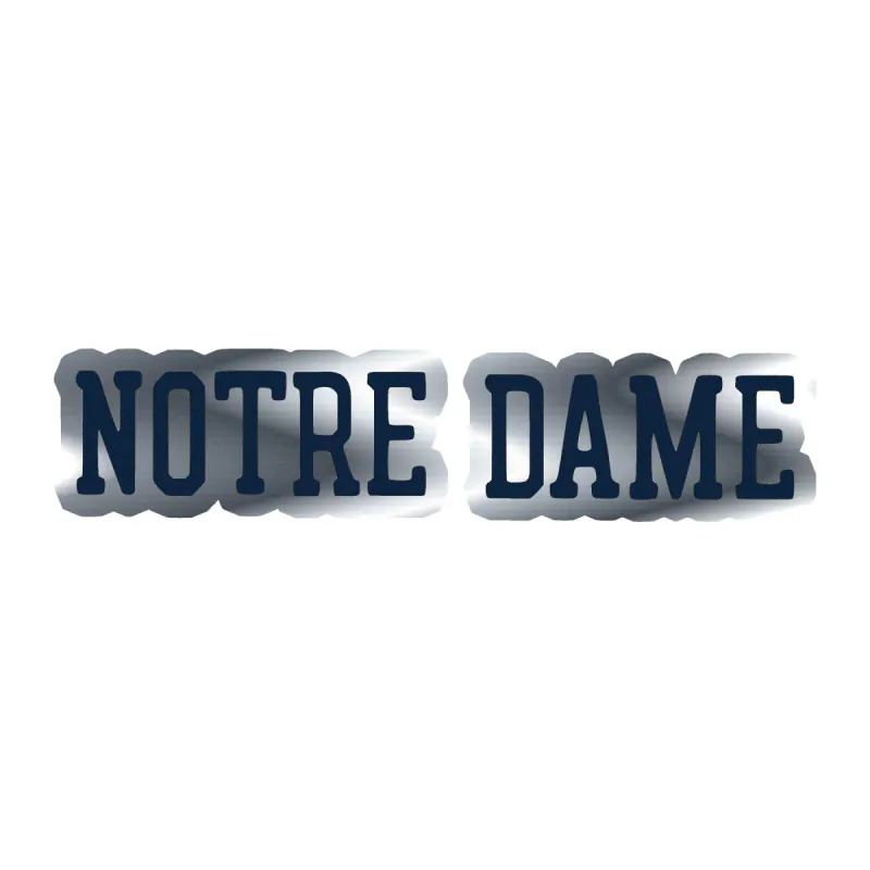 Notre Dame -Notre Dame- Silver Chrome Vinyl Sticker - Custom Size