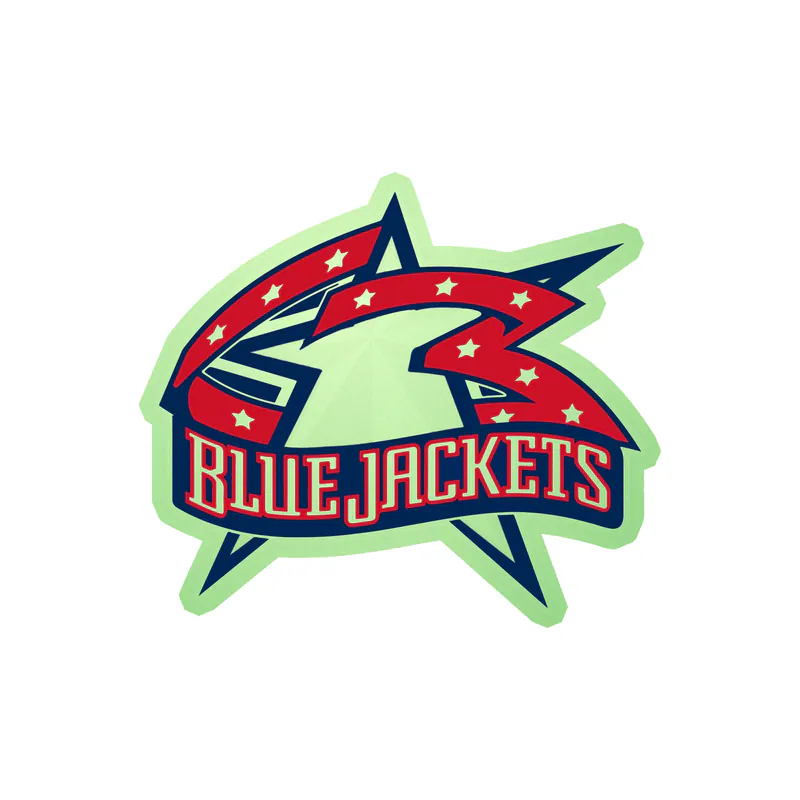 Columbus Blue Jackets - Star With Blue Jackets - Glow in the Dark Vinyl Sticker - Custom Size