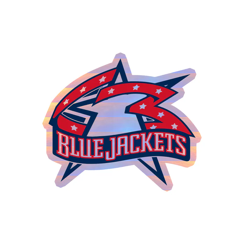 Columbus Blue Jackets - Star With Blue Jackets - Holographic Vinyl Sticker - Custom Size