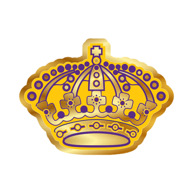 Los Angeles Kings - Crown - Gold Chrome Vinyl Sticker - Custom Size
