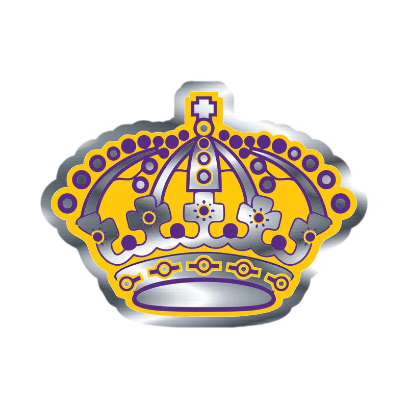 Los Angeles Kings - Crown - Silver Chrome Vinyl Sticker - Custom Size