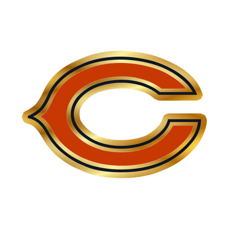 Chicago Bears - Bear Head - Image 16 - Gold Chrome Vinyl Sticker - Custom Size